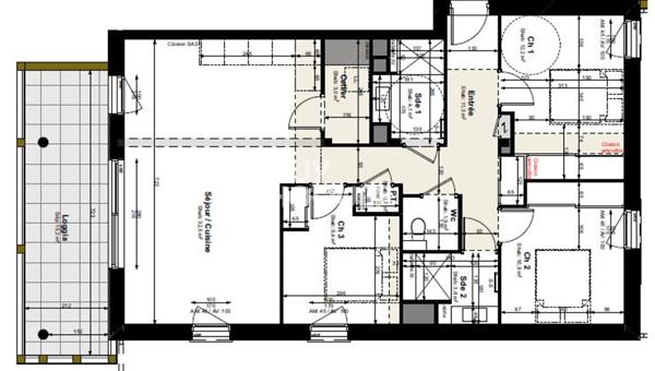 Appartement T4 89m²