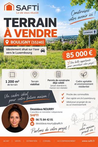 Terrain constructible viabilisé proche Luxembourg
