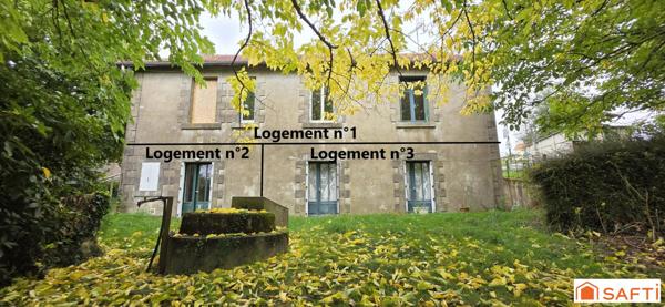 Immeuble à rénover comprenant 3 logements.