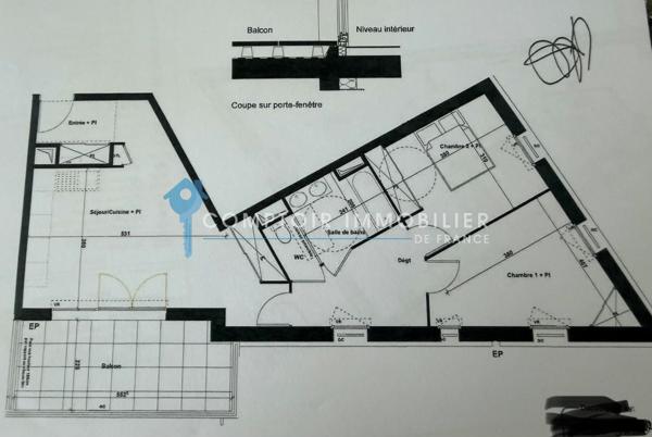 Appartement 3 pièce(s) 2 chambre(s) 66 m²