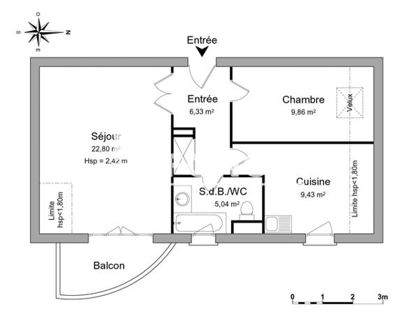 Location Appartement 2 pièces 53.46 m² - 76 RUE HIMMERICH Strasbourg 67000