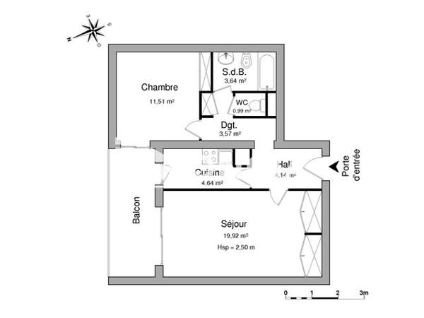 Location Appartement 2 pièces 48.04 m² - 1 TRAVERSE MARTELLY Antibes 06600