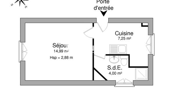 Location Studio 26.24 m² - Les Mureaux 78130