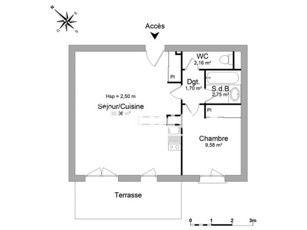 Location Appartement 2 pièces 46.25 m² - 188 AVENUE DE FRONTON Toulouse 31200