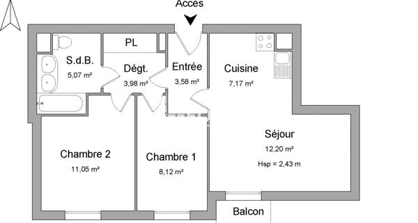 Location Appartement 3 pièces 51.76 m² - Franconville 95130