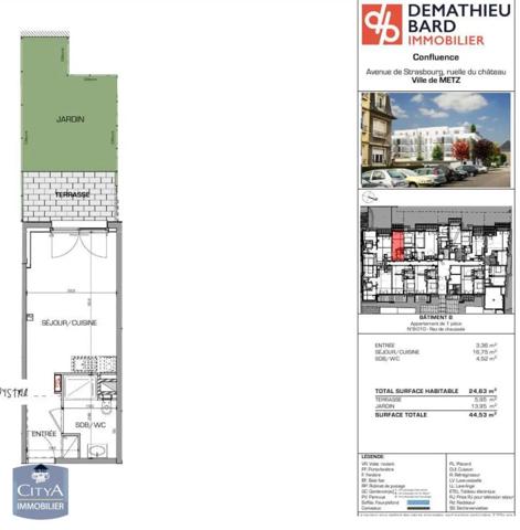 Appartement à louer 1 pièce 24.63m²