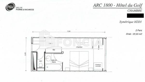 À vendre Studio 20.97 m² - Les Arcs 73700