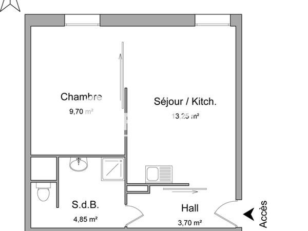 Location Studio 31.5 m² - RESIDENCE DES CIMES Villeneuve D'ascq 59650