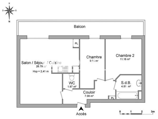 Location Appartement 3 pièces 61.77 m² - 160 RUE DES FARINES Brest 29200
