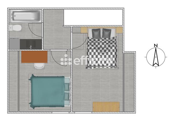 Appartement 3 pièces - 63 m² Exclusivité efficity