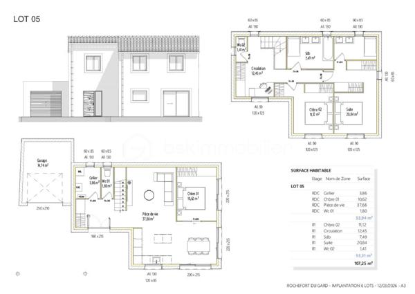 Terrain de 385 m²