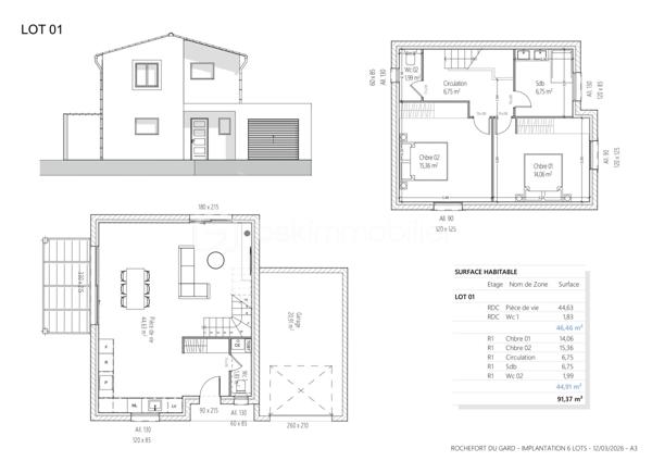 Terrain de 385 m²
