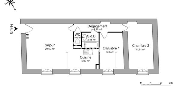 Location Appartement 3 pièces 53.63 m² - Anse 69480