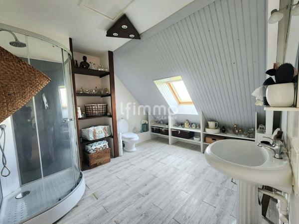 Maison traditionnelle avec étang