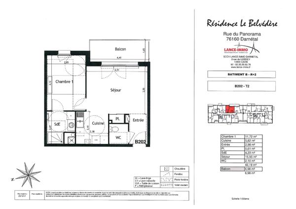 Appartement T2 à Darnétal avec balcon