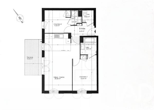 Location appartement 3 pièces 64,44 m² Saint-Maurice