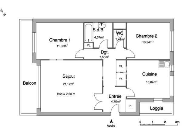 Location Appartement 3 pièces 72.09 m² - 5/13 RUE PIERRE LOTI Dijon 21000