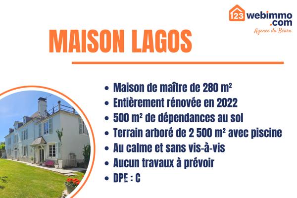 Maison de maître 284 m² à Nay 64800