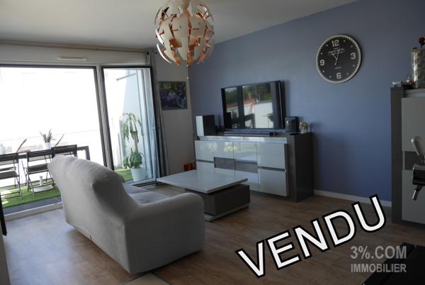 TRÉS BEL APPARTEMENT T3 RÉCENT AVEC TERRASSE EN L DE 10 m² GRANDE PLACE DE PARKING SÉCURISÉE Bouguenais (44340)