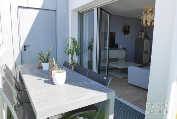 TRÉS BEL APPARTEMENT T3 RÉCENT AVEC TERRASSE EN L DE 10 m² GRANDE PLACE DE PARKING SÉCURISÉE Bouguenais (44340)