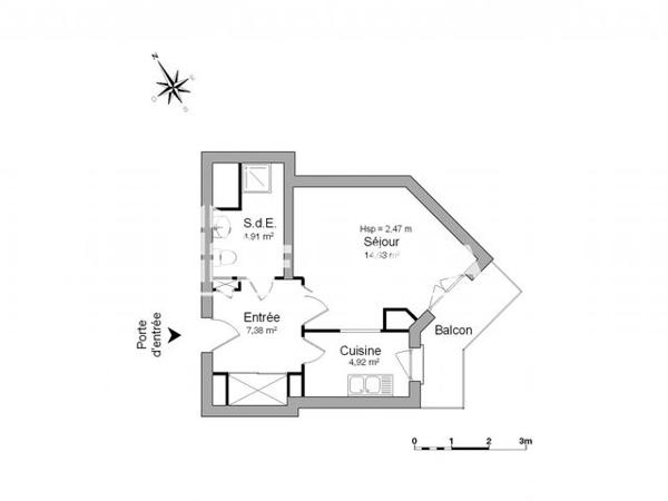 Location Studio 32.26 m² - 8 RUE VELPEAU Antony 92160