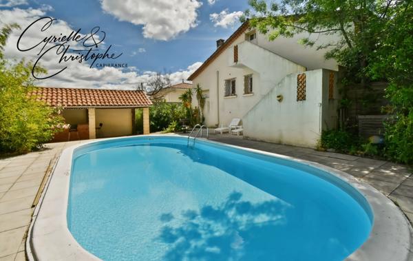 Dpt Hérault (34), à vendre à CANET, maison familiale T6 130m² avec studio indépendant, piscine, pool house sur terrain de 880m²