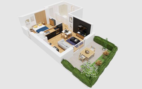 Appartement à vendre    2 pièces • 46,24 m2 Aix-en-Provence