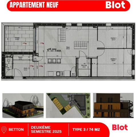 Appartement 3 pièce(s)