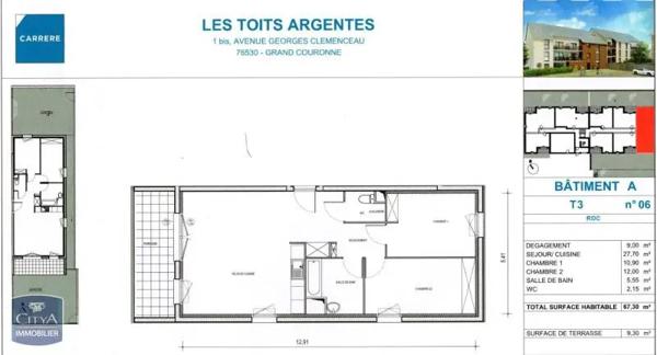 Appartement à louer 3 pièces 67.3m² Grand-Couronne (76530)