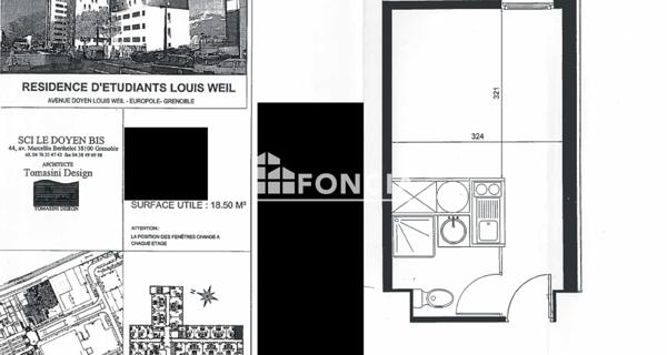 À vendre Studio 18.5 m² - Grenoble 38000
