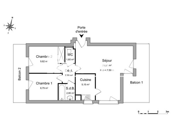 Location Appartement 3 pièces 55.62 m² - 40 RUE DE L'EPARGNE Chartres 28000
