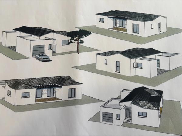 MAGALAS(34) A VENDRE TERRAIN CONSTRUTIBLE DE 818 m2 AVEC VILLA CONTEMPORAINE PLAIN PIED 4 FACES