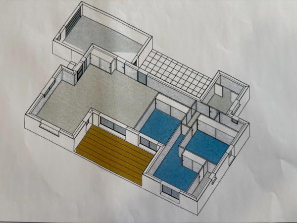 MAGALAS(34) A VENDRE TERRAIN CONSTRUTIBLE DE 818 m2 AVEC VILLA CONTEMPORAINE PLAIN PIED 4 FACES