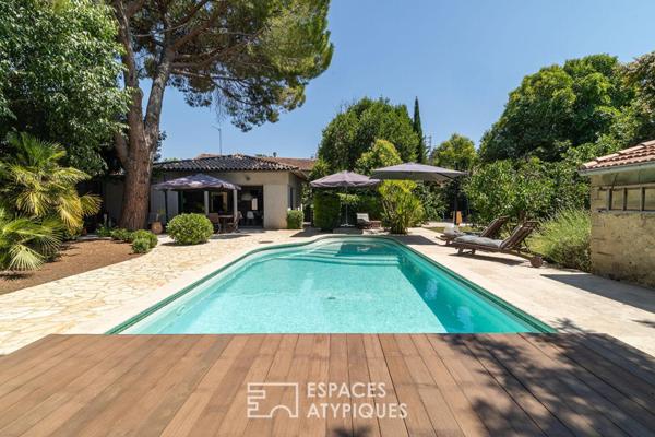 Maison familiale avec jardin méditerranéen et piscine