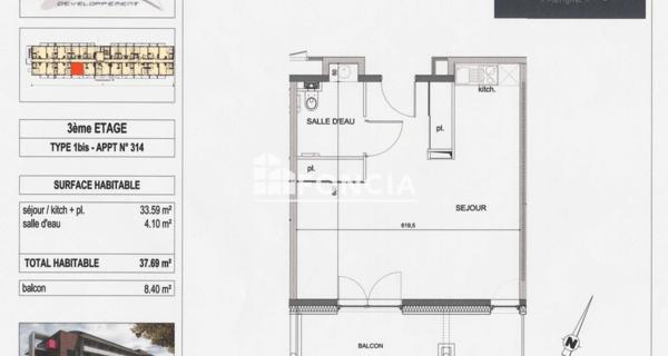 À vendre Studio 37.69 m² - Mérignac 33700