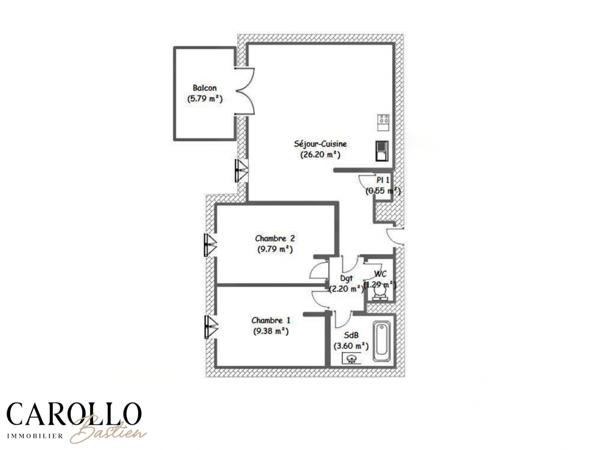 Appartement à vendre 3 pièces 53 m² Carcassonne