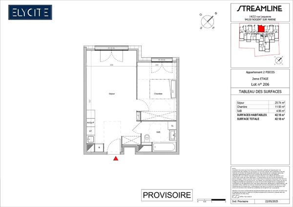 Appartement Nogent Sur Marne 2 pièce(s) 42.19 m2