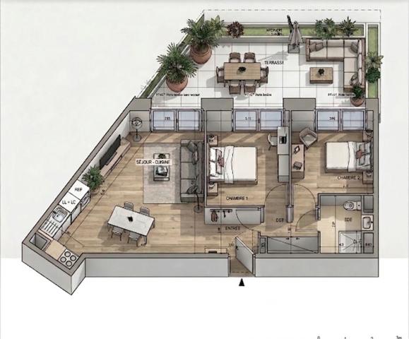 A vendre T3 à Pantin Quatre-Chemins