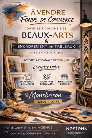 Fonds de commerce Beaux Arts - encadrement et loisirs créatifs - Montbrison 42600 - 300 m²