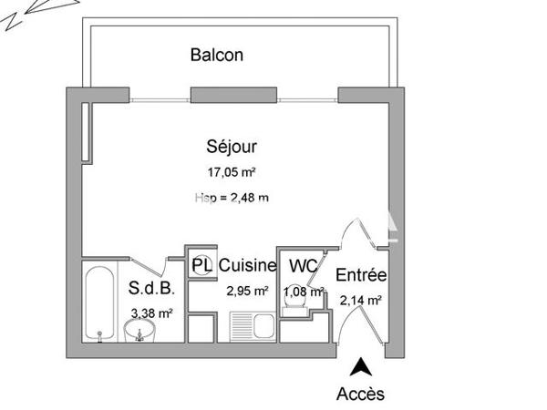 Location Studio 26.6 m² - 3 RUE DES SHEDS Erstein 67150