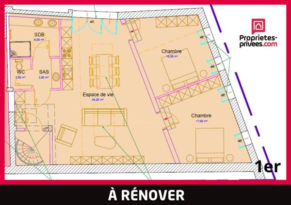 Plateaux à rénover en grand loft Duplex 140 m2 - Amiens Saint- Maurice