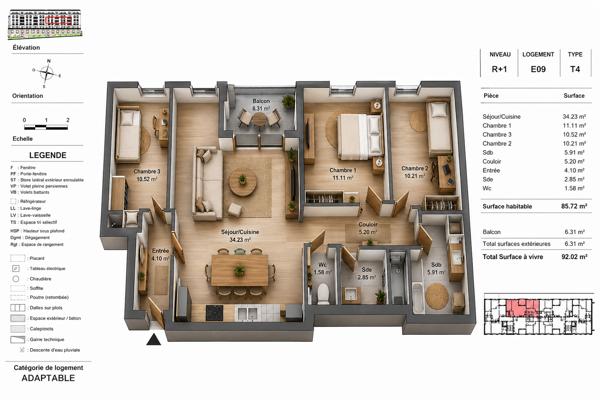 Appartement T4 neuf de 85,72 m² - Angoulême l'Houmeau - Vue Charente - Livraison fin de 2027 Détails des diagnostics énergétiques