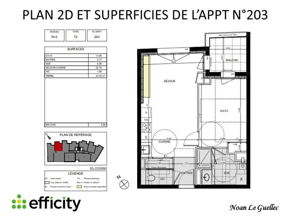 Appartement 2 pièces - 43 m²