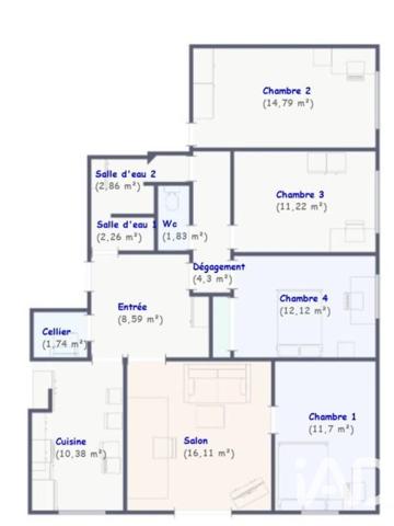 Location studio 24,13 m² Tours