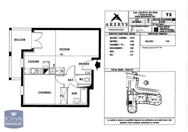 Appartement à louer 2 pièces 46.35m²