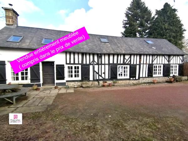 RANES (61) Longère Normande à colombages ( vendue entièrement meublée et équipée), 135 m2 environ, 6 pièces, 3 (possible 4) chambres, PRIX  241 500 , honoraires 5% inclus à la charge de l'acquéreur soit 230 000 hors honoraires