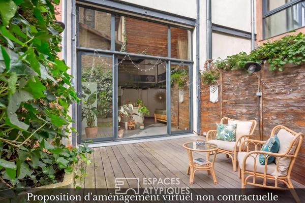 Loft avec terrasse dans un ancien atelier