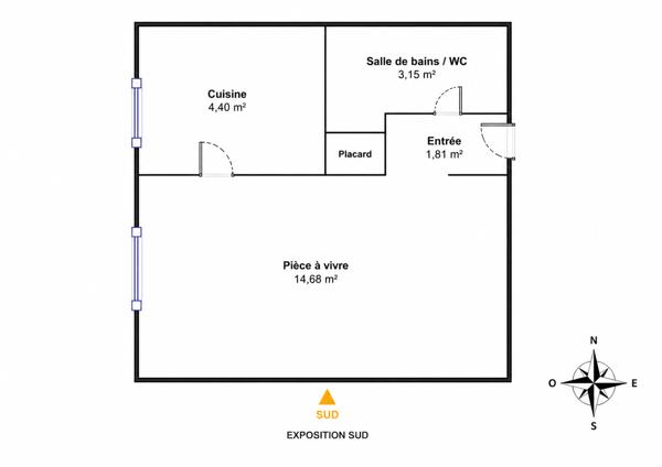 Appartement 1 pièce 24.36 m2