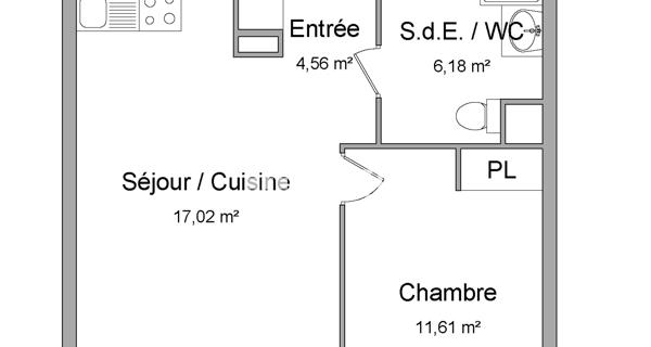 Location Appartement 2 pièces 39.37 m² - Bondoufle 91070