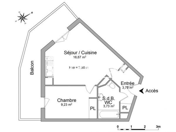Location Appartement 2 pièces 33.42 m² - 5-15 RUE BOTHIRON Blanquefort 33290